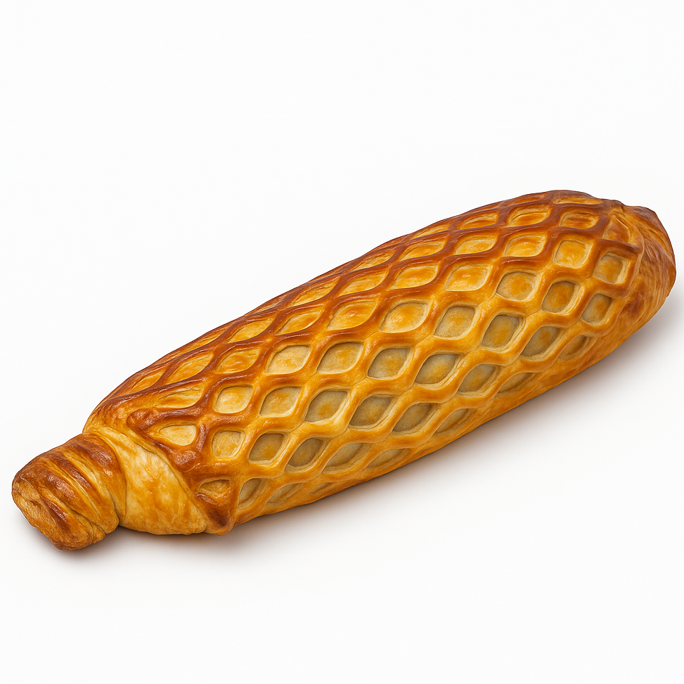 Koulibiac de saumon en croûte : saumon, riz, œufs durs, champignons, aneth et beurre blanc. 8 pers. Pré-commande, pick-up à Laval.